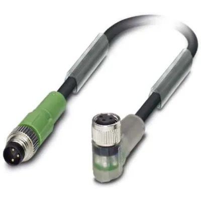 PHOENIX CONTACT Sensor-Aktor-Kabel | M8 Stecker gerade/gewinkelt | 3-polig | 1,5 m | PUR | IP65 | schwarzgrau