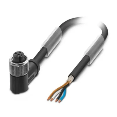 PHOENIX CONTACT Sensor-Aktor-Kabel SAC-4P-10,0-PUR/M12FR | 4-polig | M12 abgewinkelt | 10m | PUR | IP65 | geschirmt