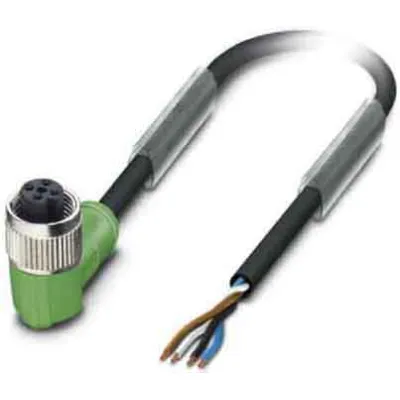 PHOENIX CONTACT Sensor-Aktor-Kabel SAC-4P-3,0-PUR/M12FR | 4-polig | M12 Buchse abgewinkelt | 3m | PUR | IP65