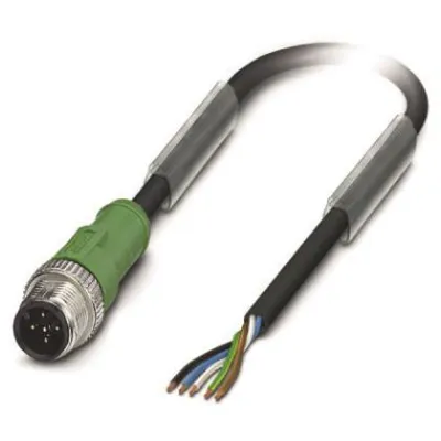 PHOENIX CONTACT Sensor-Aktor-Kabel SAC-5P-M12MS/10,0-PUR | 5-polig | M12 Stecker | 10m | PUR | IP65 | schwarzgrau