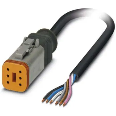 PHOENIX CONTACT Sensor-Aktor-Kabel SAC-6P-5,0-PUR/DTFS | 6-polig | 5m | Female Buchse | PUR | IP67 | schwarzgrau