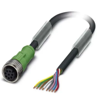 PHOENIX CONTACT Sensor-Aktor-Kabel SAC-8P-5,0-PUR/M12FS | 8-polig | 5m | M12 Buchse gerade | halogenfrei | schwarzgrau