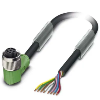 PHOENIX CONTACT Sensor-Aktor-Kabel SAC-8P-5,0-PUR/M12FR | 8-polig | M12 Buchse gewinkelt | 5m | halogenfrei | PUR