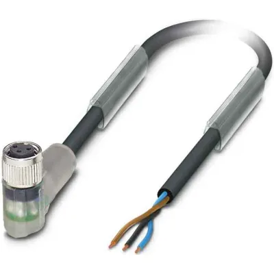 PHOENIX CONTACT Sensor-Aktorkabel SAC-3P-3,0-PUR/M8FR-2L | M8 Buchse abgewinkelt | 3-polig | 3m | PUR halogenfrei