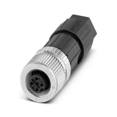 PHOENIX CONTACT Rundsteckverbinder SACC-M12FS-5PL M | M12 Buchse | 5-polig | Push-Lock | IP67 | Zinkdruckguss | 4A