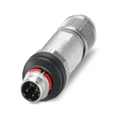 PHOENIX Steckverbinder SACC-P12MSD-4PL-CM | PROFINET CAT5 M12 D-codiert | 4-polig | geschirmt | Push-Pull | 100 MBit/s