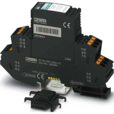 PHOENIX CONTACT Überspannungsschutz PT-IQ-4X1+F-24DC-PT | Typ 3 | 24V DC | 0,7A | 10kA | optische Anzeige | 4 Adern