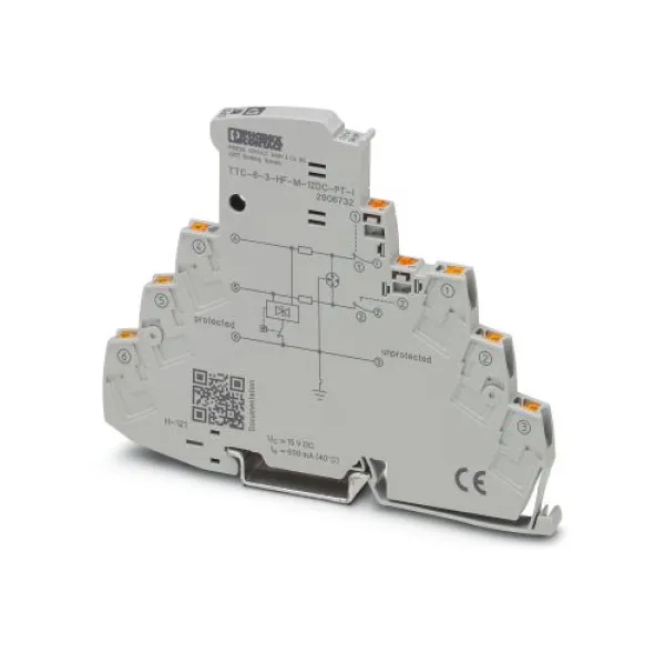 PHOENIX CONTACT Überspannungsschutz TTC-6-3-HF-M-12DC-PT-I | Typ 3 | 12V DC | 0,6A | TS35 | 3-polig | HF-Anwendung