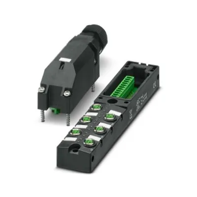 PHOENIX CONTACT Verteilerbox SACB-6/3-L 1197608 | 6-fach M8 Metall | 3-polig | IP67 | LED-Anzeige | 24V | Industrie