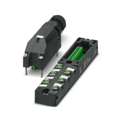 PHOENIX CONTACT Verteilerbox SACB-6/3-L 1197608 | 6-fach M8 Metall | 3-polig | IP67 | LED-Anzeige | 24V | Industrie