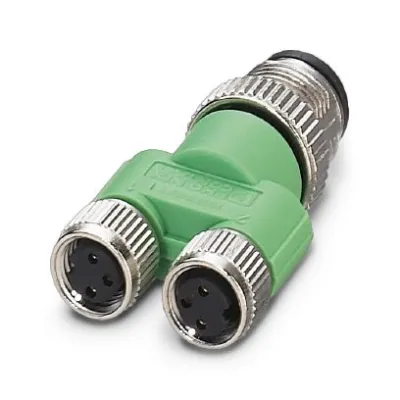 PHOENIX CONTACT Y-Verteiler SAC-3P-M12Y/2XM 8FS | Sensor-Aktor-Kabel 4-polig | M12 Stecker auf 2x M8 Buchse | IP65