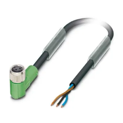 PHOENIX CONTACT Sensor-Aktor-Kabel SAC-3P-3,0-PUR/M8FR | M8 Buchse abgewinkelt | 3-polig | 3m | PUR | IP65 | schwarzgrau