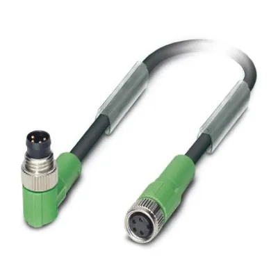 PHOENIX CONTACT Sensor-Aktor-Kabel SAC-4P-M8MR/0,3-PVC | 4-polig | M8 Stecker gewinkelt | 0,3m | IP65 | schwarz