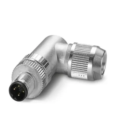 PHOENIX CONTACT Rundsteckverbinder SACC-M12MRD-4PL | M12 D-kodiert | 4-polig | abgewinkelt | IP67 | geschirmt