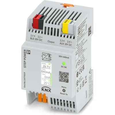 PHOENIX CONTACT STEP3-PS/1AC/KNX/640/LPT | KNX Netzteil 30V DC 640mA | Hutschiene | LED | IP20 | 3TE