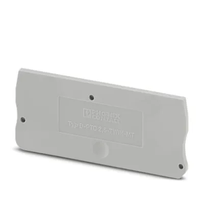 Phoenix Abschlussdeckel D-PTC 2,5-TWIN-MT 3270100 | Anschlussplatte grau | 67,8x2,2x29 mm | UL94 V0 | 4 mm Stärke