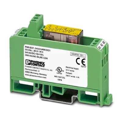 PHOENIX CONTACT Sicherheitsrelais PSR-SCF-24UC/URM/2X21 | Koppelrelais | 2 Wechsler | 24V AC/DC | 17,5 mm