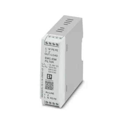 PHOENIX CONTACT EMV-Filter FIL-1S-1-1A-230AC-UT | Netzfilter 1-phasig | 230V AC/DC | 1A | DIN-Schiene | IP20 | 50-60Hz