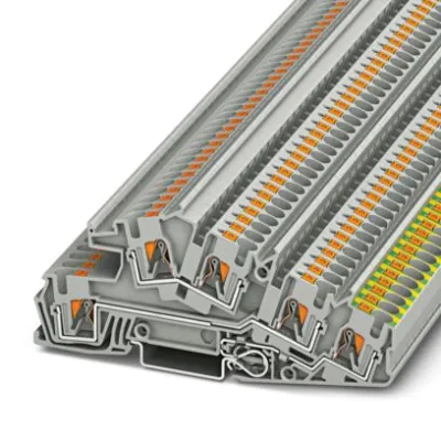 Phoenix Installationsschutzleiterklemme PTI 4-PE/L/L 3214050 | 0,2-6 mm² | 400 V | 28 A | Push-in | Hutschiene | grau