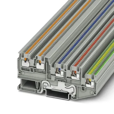 Phoenix PTIO 1,5/S/4-PE 3244465 | Reihenklemme | 4 Etagen | Push-in | 0,14-1,5mm² | 13,5A | grau