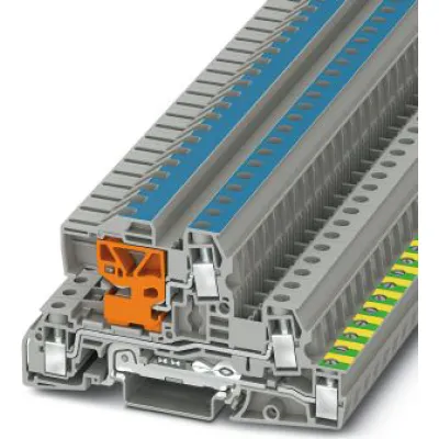 Phoenix Contact UTI 6-PE/L/NT | Installationsschutzleiterklemme 3-polig | 47A 400V | grau | Schraubanschluss 0,2–10mm²