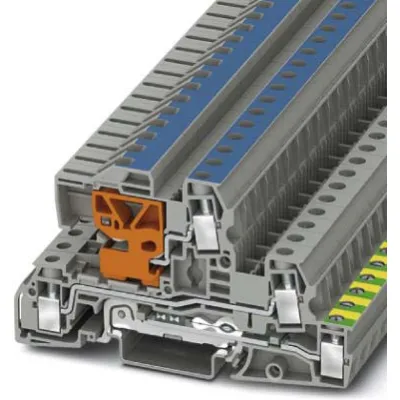 Phoenix Contact UTI 6-PE/L/NT | Installationsschutzleiterklemme 3-polig | 47A 400V | grau | Schraubanschluss 0,2–10mm²