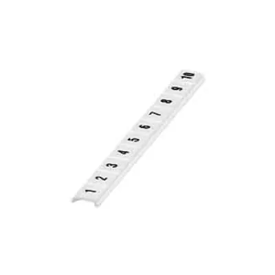 Phoenix Contact Zackband ZBF 8 LGS 0808804 | Klemmenmarkierung 1-10 | 10-teilig | flach | 8 mm Raster | weiß
