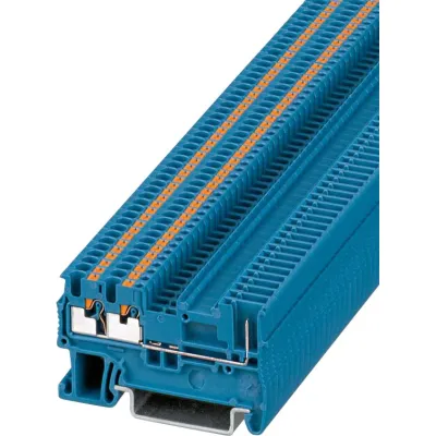 Phoenix Contact Durchgangsklemme PT 1,5/S-TWIN/1P BU | 3212361 | 0,14-1,5mm² | 17,5A | 500V | Push-in | TS35 | Blau
