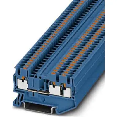 PHOENIX CONTACT Durchgangsreihenklemme PT 2,5-TWIN BU 3209552 | 0,14-4mm² | Push-in | 3-polig | 24A | 800V | TH35 | blau