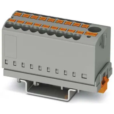 PHOENIX CONTACT | PTFIX 6/12X2,5-NS35 BU | Verteilerblock | 13 Anschlüsse | 24A | 690V | Push-in | 0,14-4mm² | Blau
