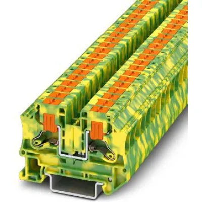 PHOENIX CONTACT Schutzleiter-Reihenklemme 1116736 | PTV 6-PE | Push-in | 0,5-10 mm² | 2 Klemmstellen | TH35 | grün-gelb