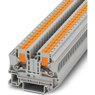 PHOENIX CONTACT Durchgangsklemme PTV 6 | 1116734 | Push-in | 0,5-10mm² | 41A | 1000V | Hutschiene TH35 | 1 Etage | grau