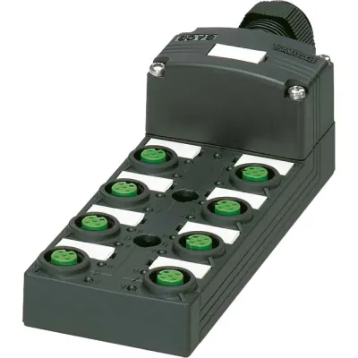 PHOENIX CONTACT Sensor/Aktor-Box SACB-8/16-L-C SCO P | M12 Verteilerbox | 8x 5-polig | 24V | IP65 | LED | Kunststoff