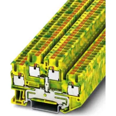 Phoenix Contact Schutzleiter-Doppelstockklemme PTTB 2,5-PE | Push-in | 0,14-4mm² | 2 Etagen | 4 Anschlüsse | grün-gelb