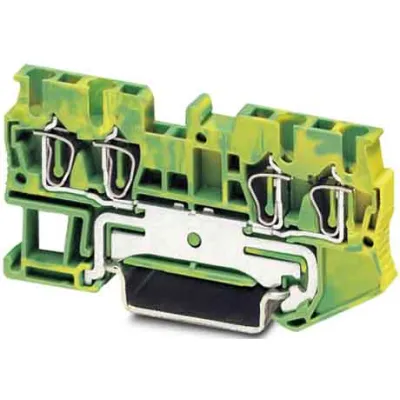 PHOENIX CONTACT Schutzleiter-Reihenklemme ST 2,5-QUATTRO-PE | 4 Anschlüsse | 0,08–4mm² | Hutschiene | grün-gelb