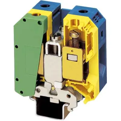 Phoenix Schutzleiter-Reihenklemme UKH 50-PE/N 3009163 | 16-50mm² | 150A | Schraubanschluss | Hutschiene | grün-gelb