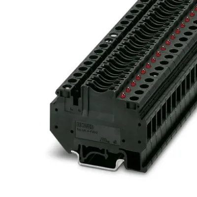 PHOENIX CONTACT UK 6-FSI/C-LED24 | Sicherungsreihenklemme 30A 250V | LED-Anzeige | 0,2-6mm² | Hutschiene | Schwarz