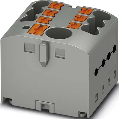 Phoenix Contact Verteilerblock PTFIX 6/6X2,5 GY | Push-in-Anschluss | 7 Anschlüsse | 1 Etage | 24A | 450V | grau