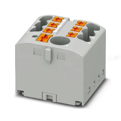 Phoenix Contact Verteilerblock PTFIX 6/6X2,5 GY | Push-in-Anschluss | 7 Anschlüsse | 1 Etage | 24A | 450V | grau