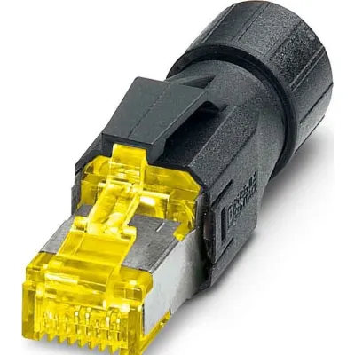 PHOENIX CONTACT RJ45-Steckverbinder VS-08-RJ45-10G/Q | Cat6A | 10 Gbit/s | IP20 | Kabelmontage | Gelb/Schwarz
