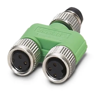 PHOENIX CONTACT Y-Verteiler SAC-3P-M 8Y/2XM 8FS 1696183 | M8 4-polig | A-kodiert | Stecker/Buchse gerade | ungeschirmt