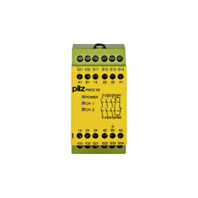 PILZ Not-Aus-Schaltgerät PNOZ X3 774318 | Sicherheitsschaltgerät 230V AC/24V DC | 3NO 1NC | Hutschienemontage