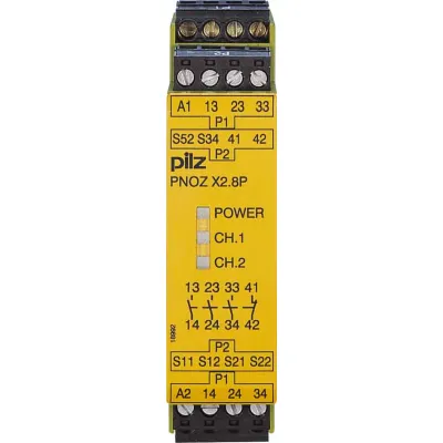 Pilz Sicherheitsschaltgerät PNOZ X2.8P 777301 | Not-Aus Überwachung | 24V AC/DC | 3S 1Ö | EN 60204-1 | 22,5mm