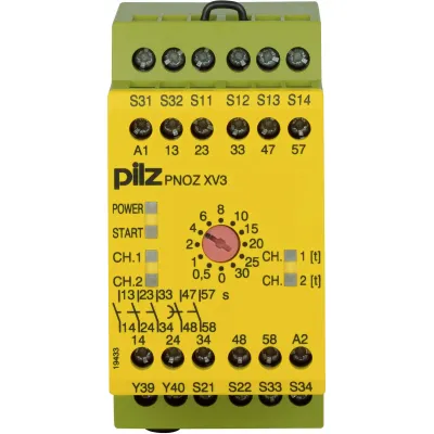 Pilz Not-Aus-Schaltgerät PNOZ XV3 24V DC #774540 | Sicherheitsschaltgerät | 3NO 2NO | Schraubklemmen | 45mm