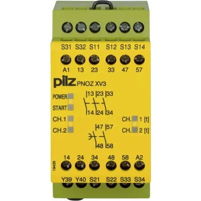 Pilz Not-Aus-Schaltgerät PNOZ XV3 #774545 | Sicherheitsschaltgerät 24V DC | 3S 2Sz | 2-kanalig | Schraubanschluss