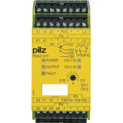 Pilz Stillstandswächter PSWZ X1P 0,5V #777949 | Sicherheitsschaltgerät | 24–240V AC/DC | 2 Ausgänge | 45mm