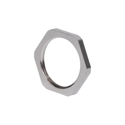 Plica Sechskant-Gegenmutter M25x1.5 926004256 | Messing vernickelt | metrisch | für Kabelverschraubung | sechseckig