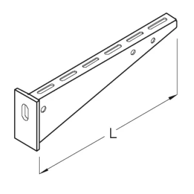 Puk-Werke Wandkonsole KW 020F | Kabeltragsystem 200 mm | Stahl feuerverzinkt | Länge 220 mm | Tragfähigkeit 2 kN