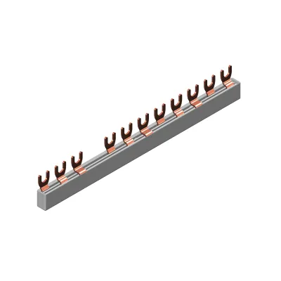 Pollmann Phasenschiene G-3L-FI4/8-210 ML 2217313 | 3-phasig | 10 mm² | 210 mm | 100A | Gabel | 17,8 mm Teilung | grau