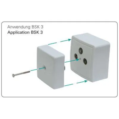 Polytron Blindaufsatz BSK 3 2573510 | Antennendose 3-Loch | Multimediadose | Sicherung Spezialschraube | KDG/Vodafone